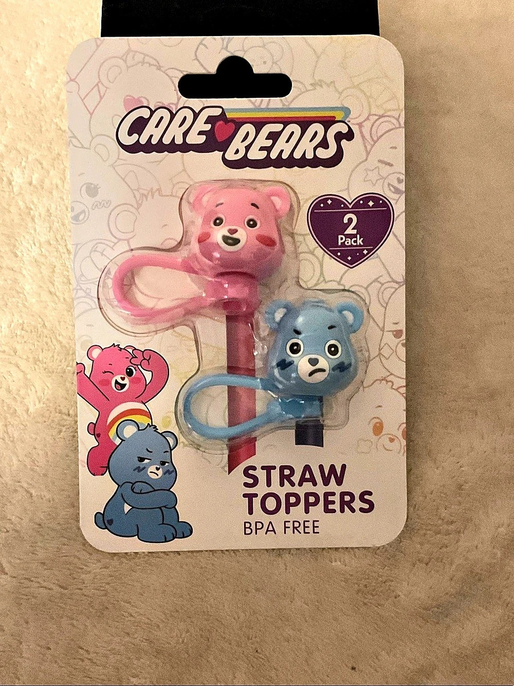 Care Bears Straw Toppers Pink & Blue